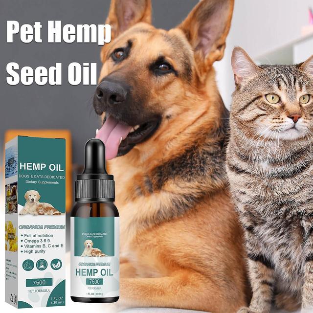 Organic Hemp Oil For Dogs Cats, Pets Dedicated Dietary Supplement, Hemp Oil Drops For Dog Cat Calming, Pain&anxiety Relief 2pcs- 60ml on Productcaster.