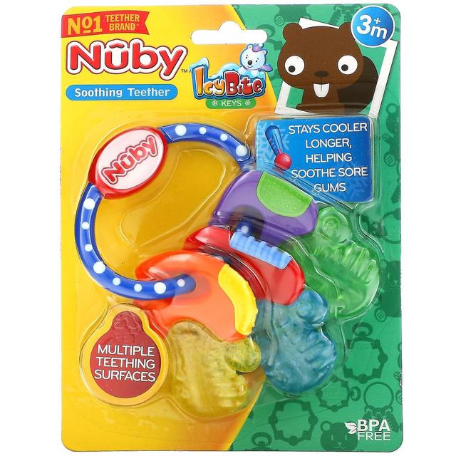 Nuby, Beroligende tænder, IcyBite Keys, 3+ måneder, Blå, 1 Teether on Productcaster.