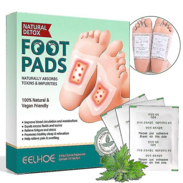 10pcs Wormwood Natural Foot Patch Anti-swelling Detox Relief Stress Pain Pads De on Productcaster.