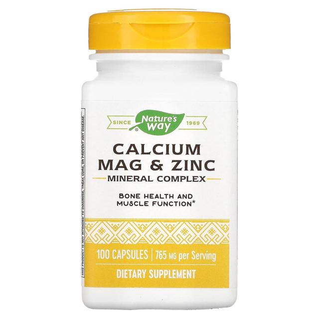 Nature's Way, Calcium Mag & Zinc Mineral Complex, 765 mg, 100 Capsules on Productcaster.