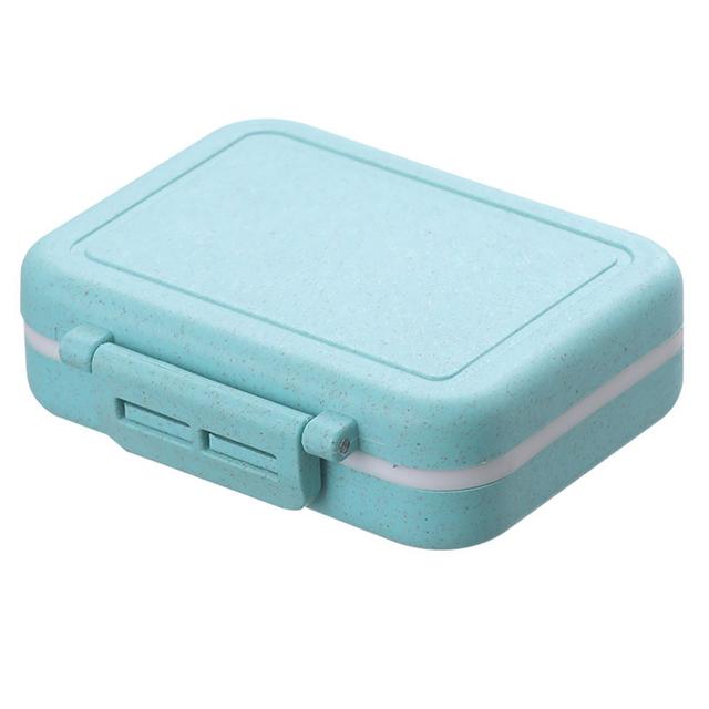 Pill Box Double Sealing Detachable Moisture-proof Foldable Portable Morning Middle Evening Tablets Splitter Case For Travel Kaesi Blue on Productcaster.