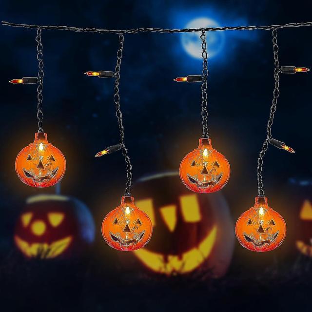 Halloween Pumpkin String Lights With Wizard Hat, 8.5ft Halloween Pumpkin Outdoor on Productcaster.