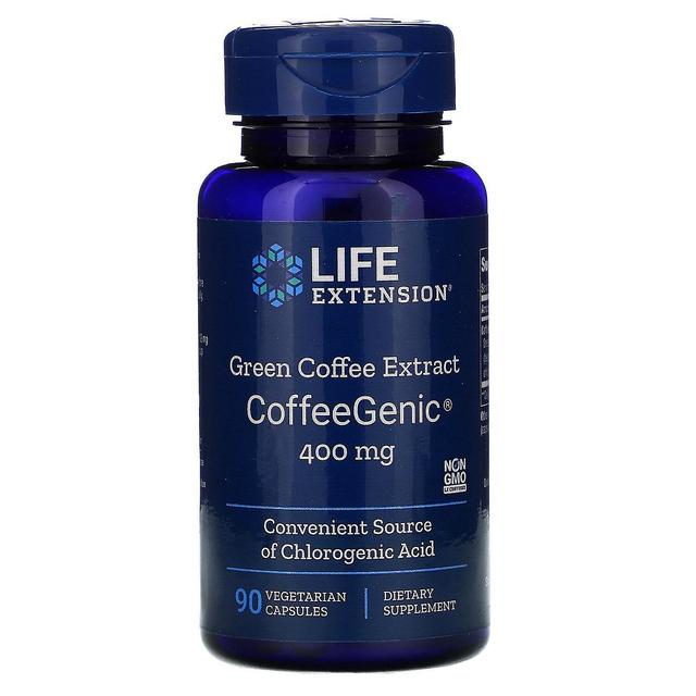 Life Extension Livsforlængelse, KaffeGen, Grøn kaffeekstrakt, 400 mg, 90 Vegetarkapsel on Productcaster.