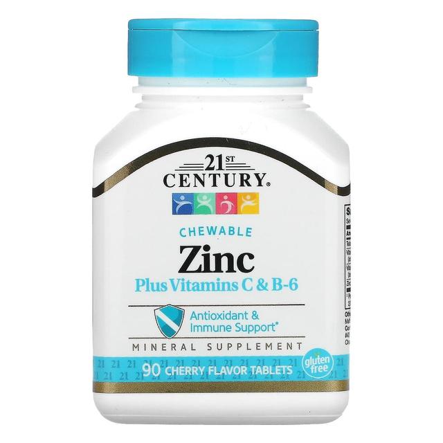 21st Century Século 21, Zinco Plus Vitaminas C e B-6, Mastigável, Sabor Cereja, 90 Comprimidos on Productcaster.