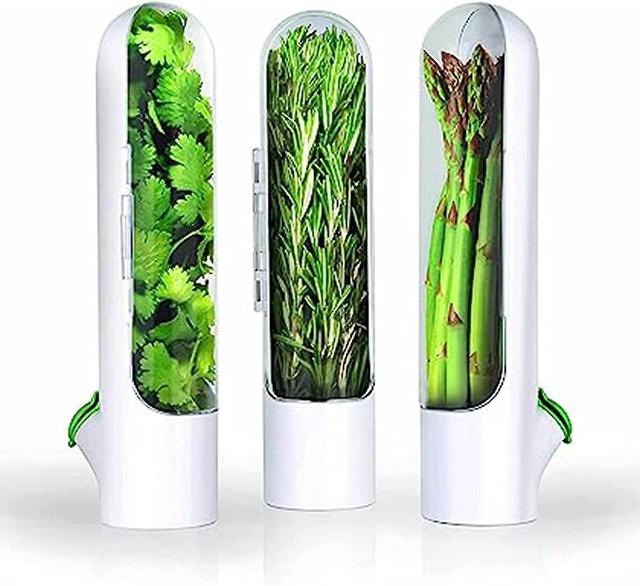 Herb Preserve Cup, Freezer Herb Vegetable Preserver Bottle, Suitable For Cilantro, Mint, Asparagus, Keep Greens Fresh For 2-3 Weeks 3pcs on Productcaster.