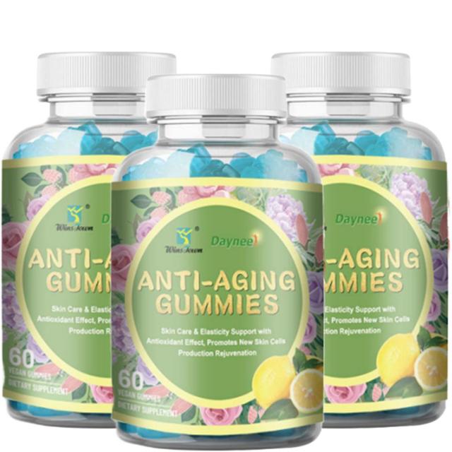 Anti-Aging-Gummibärchen | Nahrungsergänzungsmittel für Hautpflege, feine Linien, Falten, Hautelastizität und dunkle Flecken 3PCS on Productcaster.