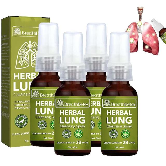 4pcs Breathdetox Herbal Lung Cleansing Spray, Herbal Lung Cleanse Mist - Kraftvolle Lungenunterstützung on Productcaster.