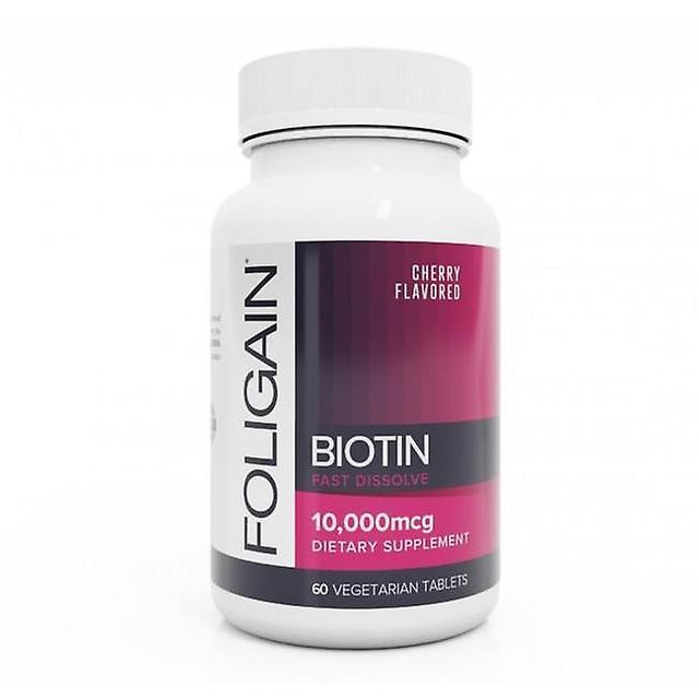 Foligain Biotin Hair Booster 10,000mcg Cherry Flavor 60 Tablets on Productcaster.