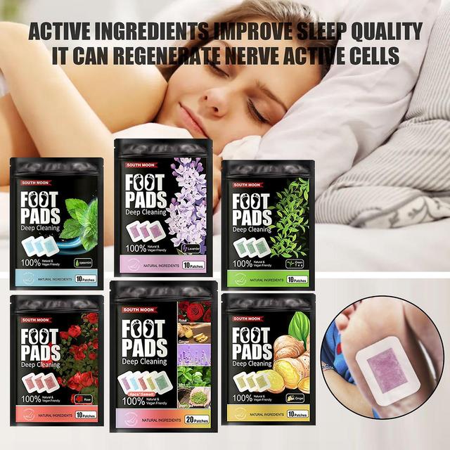 Duqi Mint 10pcs/pack Detox Herbal Foot Patches Natural Adhesive Pads Improve Sleep Toxin Cleaning Ginger on Productcaster.