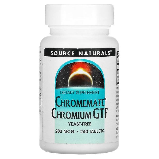 Source Naturals Kilde Naturals, Chromemate Chromium GTF, 200 mcg, 240 tabletter on Productcaster.