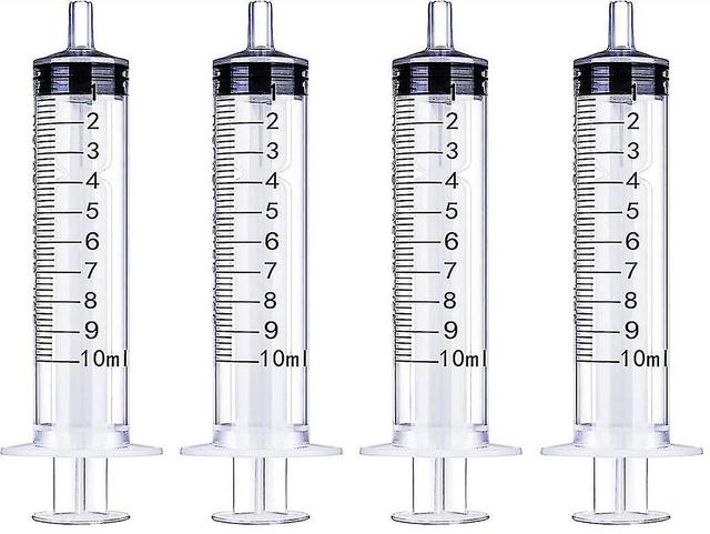 10ml Syringe For Liquid, Oral, Scientific Labs, Measurement, Dispensing, With Cap- 4 Pack on Productcaster.