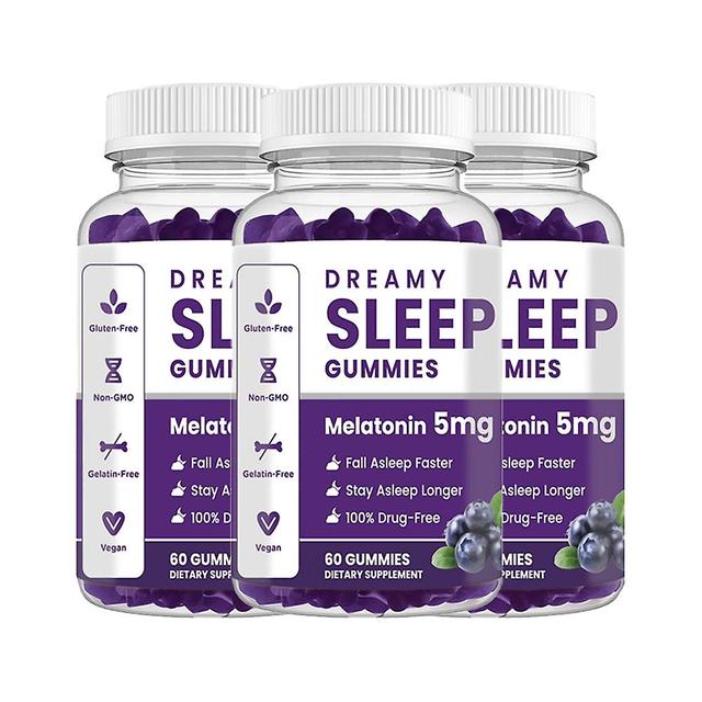 Melatonina Gummies Natural Sleep Aid, Suplement snu, Witaminy, Wspiera spokojny sen, Melatonina Żelki dla dorosłych - 60 żelków 3 pcs on Productcaster.