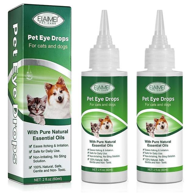 2pcs Dog Cat Conjunctivitis Eye Drops,lacrimal Conjunctivitis Red Swelling Anti Inflammatory Bactericidal Eye Care Cleaner Tear Stain on Productcaster.