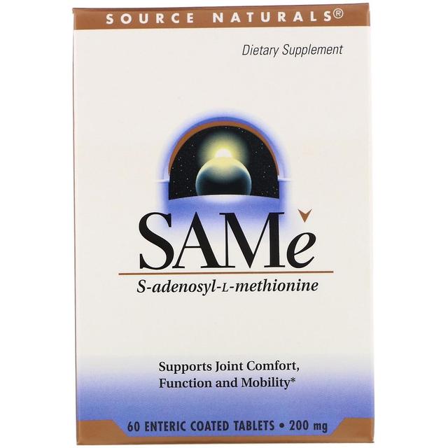 Source Naturals, SAMe, 200 mg, 60 Enteric Coated Tablets on Productcaster.