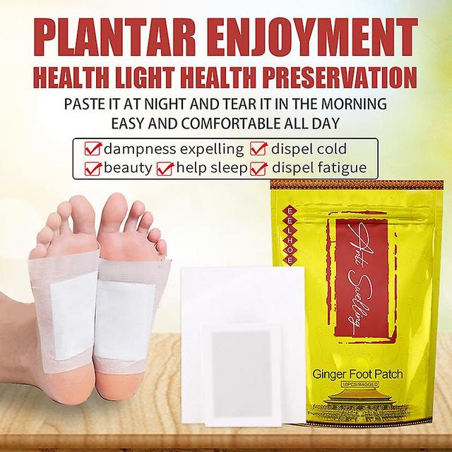 Katreu 10pcs Ginger Foot Patches Remove Body Toxins Foot Plasters Enhance Blood Circulations And Improve on Productcaster.