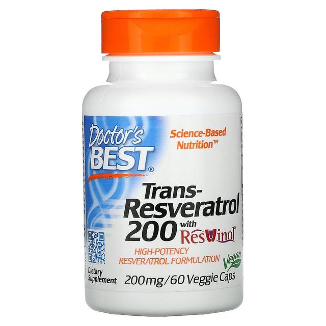 Doctor's Best, Trans-Resveratrol 200 with Resvinol, 200 mg, 60 Veggie Caps on Productcaster.