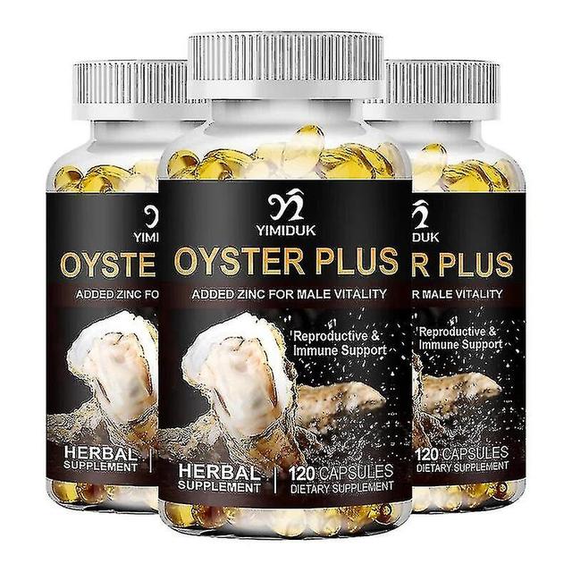 Oyster Plus Zinc & Taurine Marine Nutrients Dietary Supplement For Enhanced Male Function Increased 3 Bottles 120 pcs on Productcaster.