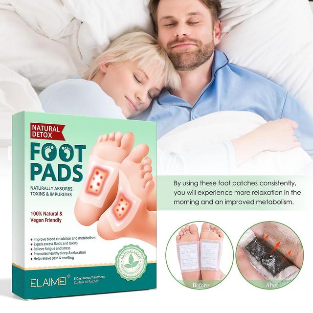 Moisture-removing Foot Patch, Mugwort, Bamboo Vinegar, Ginger Foot Patch, 10-pack box authorized to improve sleep on Productcaster.