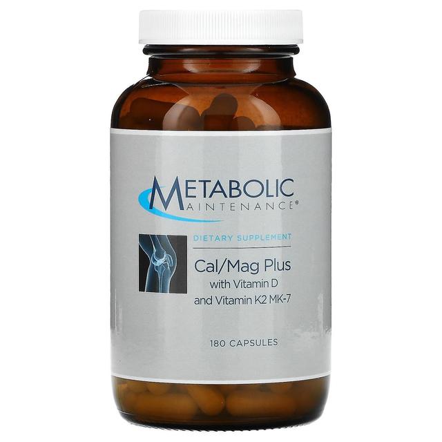 Metabolic Maintenance Metabolisk vedligeholdelse, Cal / Mag Plus med D-vitamin og vitamin K2 MK-7, 180 kapsler on Productcaster.