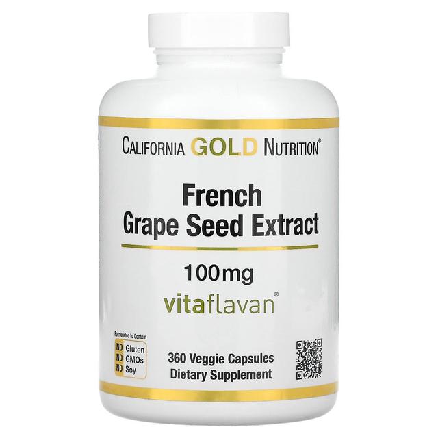 California Gold Nutrition, ekstrakt z francuskich pestek winogron, VitaFlavan, 100 mg, 360 kapsułek wegetariańskich on Productcaster.