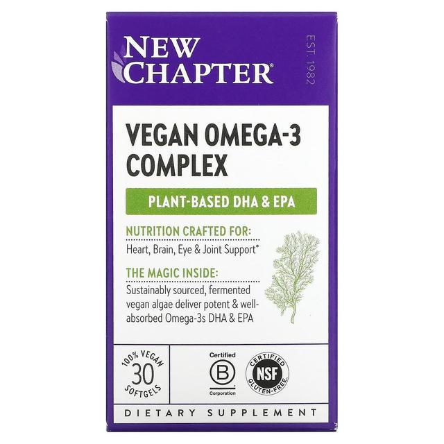 New Chapter Novo Capítulo, Complexo Vegano Ômega-3, 30 Cápsulas Gelatinosas Veganas on Productcaster.