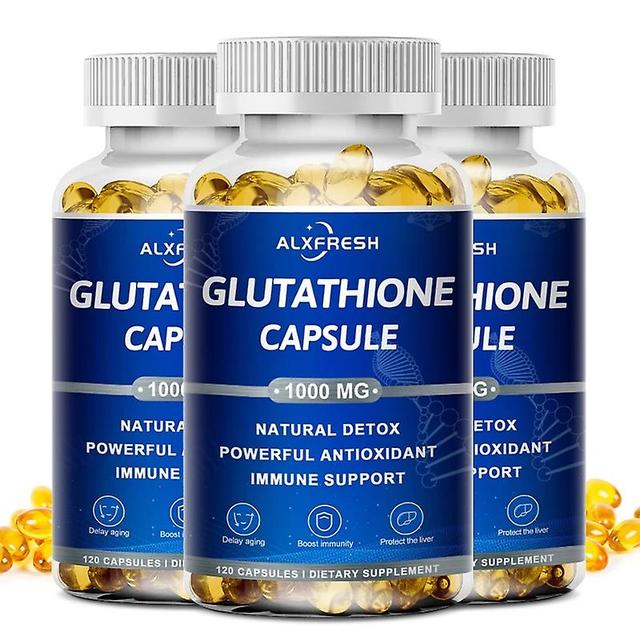 Eccpp Alxfresh Glutathione Capsules Supplement Antioxidant Anti-aging Boosting Immunity Dull Skin Whitening Health& Skin Care 3X Bottle 120pcs on Productcaster.