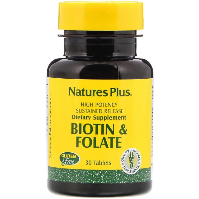 Nature's Plus, biotiini & folaatti, 30 tablettia on Productcaster.