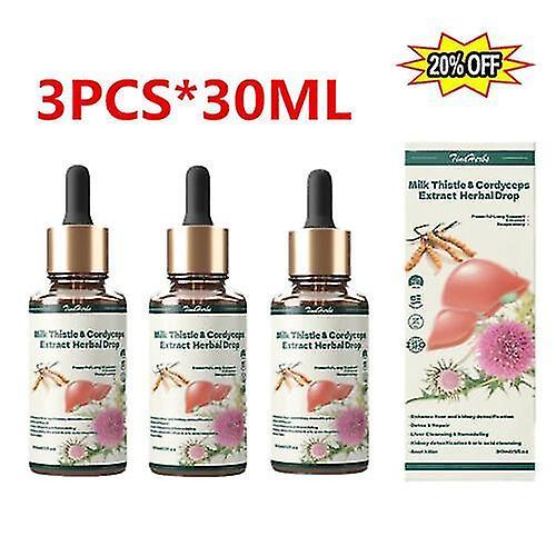 3Pcs TinaHerbs Milk Thistle & Cordyceps Sinensis Drops - Detox & Repair As shown on Productcaster.