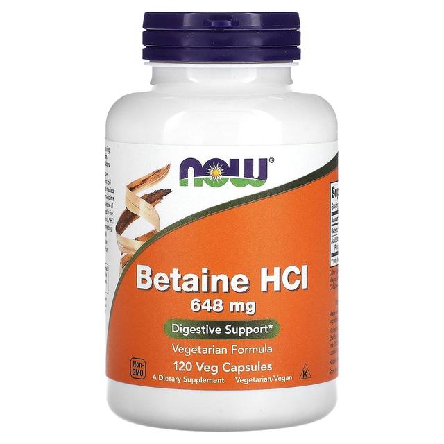 NOW Foods, Betaine HCL, 648 mg, 120 Veg Capsules on Productcaster.