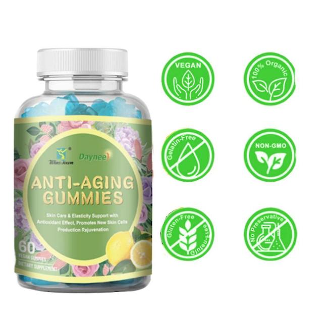 60ct Anti-aging Gummies | Kosttilskud til hudpleje, fine linjer, rynker, hudens elasticitet og mørke pletter 1pc on Productcaster.