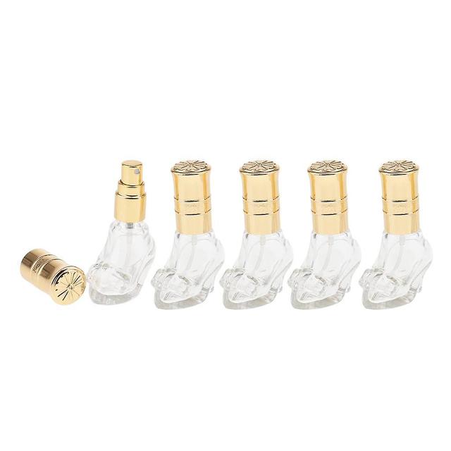 5 Glass Shoe Spray Bottle Empty Perfume Pump Scent Atomizer Refillable 6ml Gold as described on Productcaster.