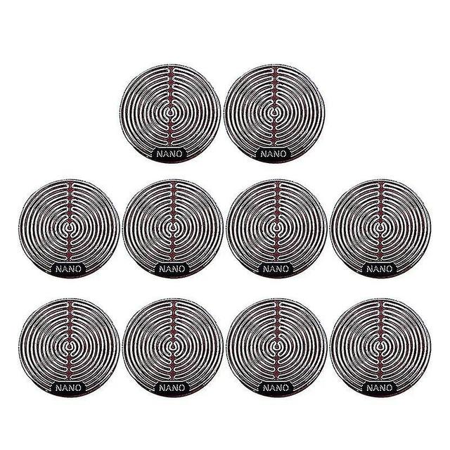 10pcs Energy Stickers With Negative Ion Scalar Quantum Shield-silver on Productcaster.