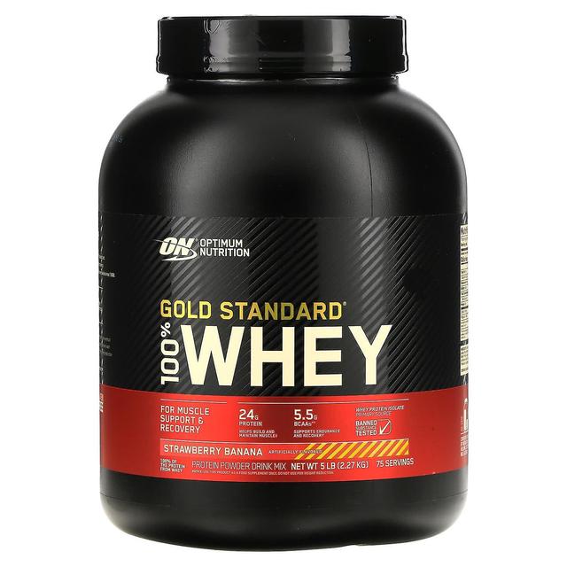 Optimum Nutrition, Gold Standard 100% Whey, Strawberry Banana, 5 lb (2.27 kg) on Productcaster.