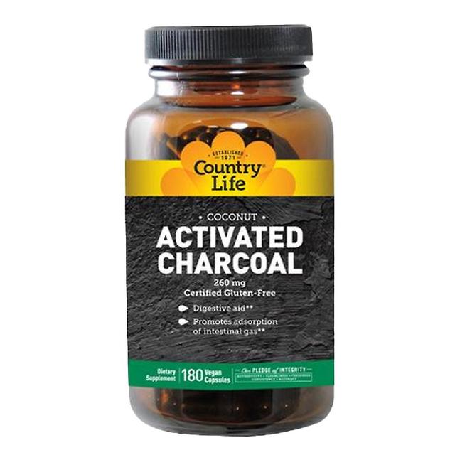 Country Life Activated Charcoal, 260 mg, 180 Caps (Pack of 2) on Productcaster.