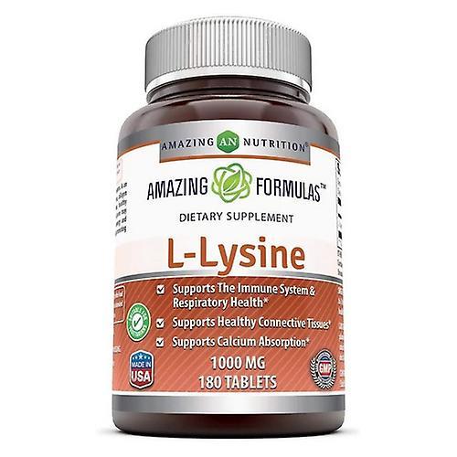 amazing nutrition Niesamowite odżywianie Niesamowite formuły L-lizyna, 1000 mg, 180 tabletek wegetariańskich (opakowanie 1) on Productcaster.