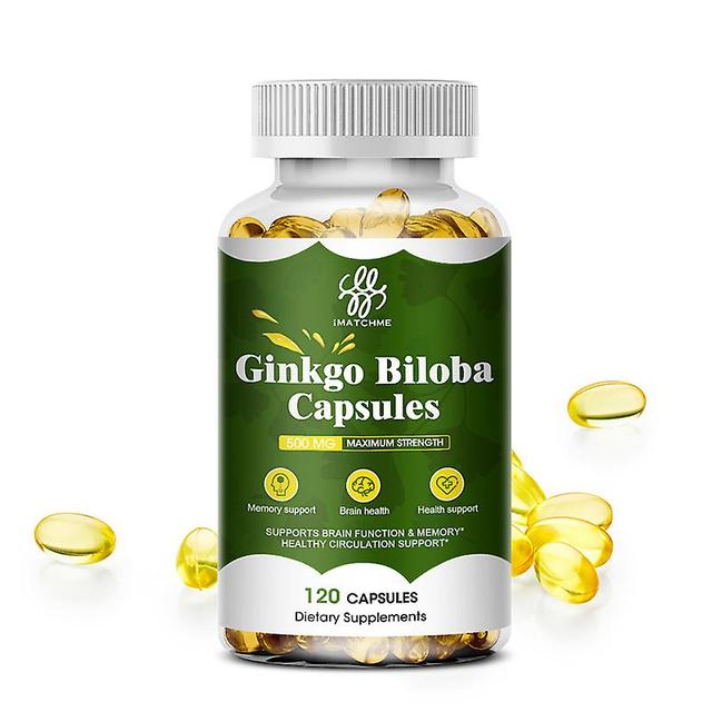 Ginkgo Biloba Extra kapslar stöder hjärnans minnesfunktion, sänker blodtrycket och kolesterolet och skyddar hjärt-kärlsjukdomarhuamade huamade 120pcs on Productcaster.