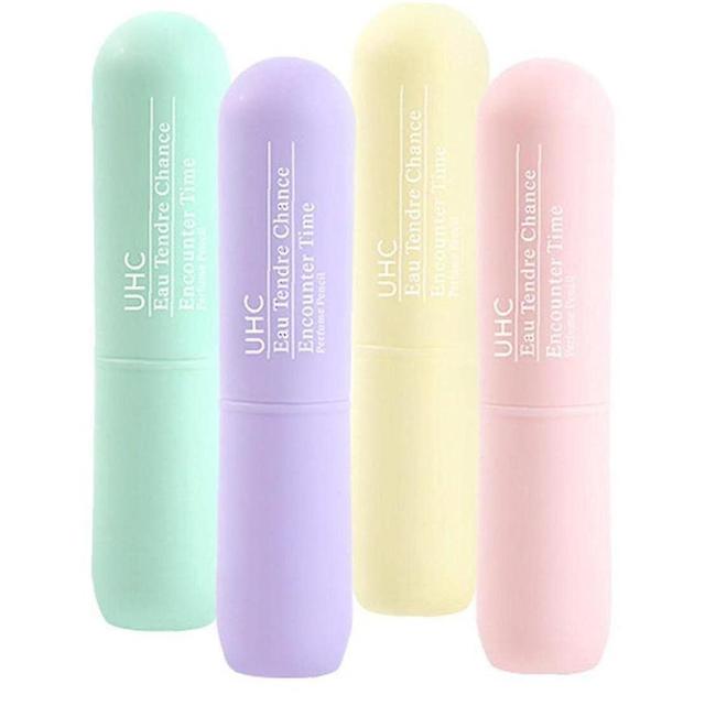 Profumo solido Donne Uomini Portable Solid Balm Pen Durable Fresh Light Fragrance Solid Stick Pack Of 4 on Productcaster.