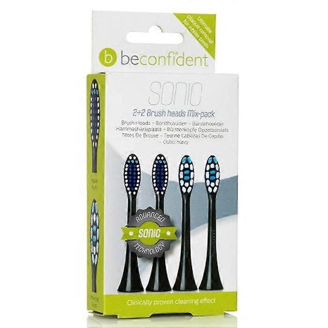 Beconfident sonic whitening & regular brush heads black 2+2 units on Productcaster.