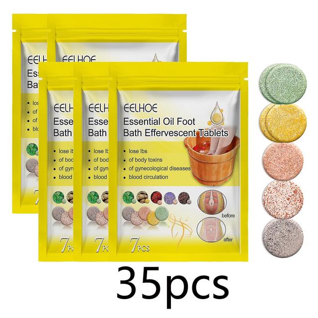 Ledilang 7pcs Natureshape Huile Essentielle Bain de Pieds Comprimés Effervescents, Naturelle Armoise Herb Foot Soak, sels Foot Spa Riches Huiles Es... on Productcaster.