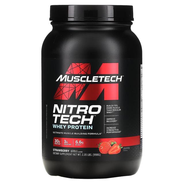 MuscleTech, Nitro-Tech, Białko serwatkowe, Truskawka, 998 g (2,2 funta) on Productcaster.