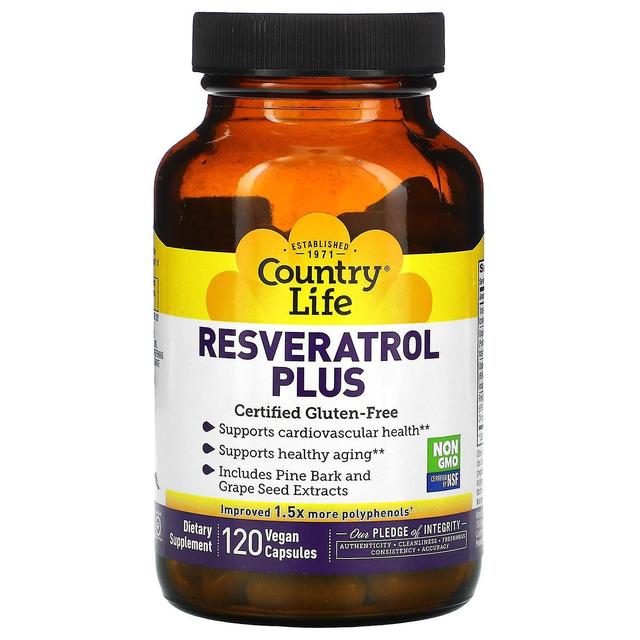 Country Life, Resveratrol Plus, 120 Cápsulas Veganas on Productcaster.