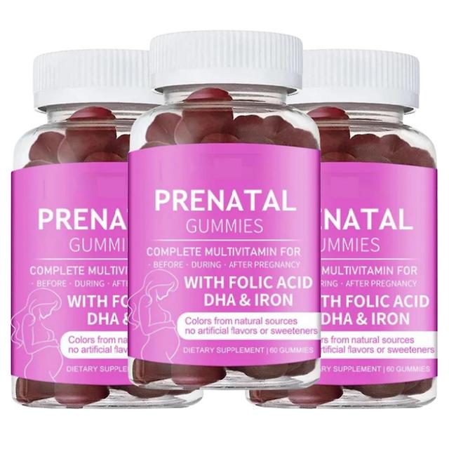 60 Ct prenatale gummies met foliumzuur, Dha, ijzer en multivitaminen om uw baby te voeden 3PCS on Productcaster.