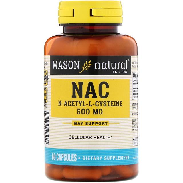 Mason Natural, NAC N-asetyyli-L-kysteiini, 500 mg, 60 kapselia on Productcaster.