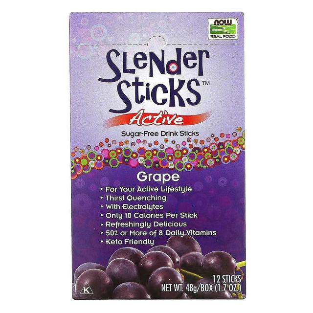 NOW Foods, Real Food, Slender Sticks, Active, Grape, 12 Sticks, 1,7 oz (48 g) on Productcaster.