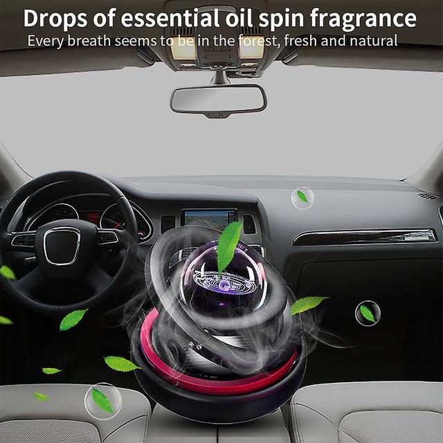 Unbrand Double Ring Solar Car Perfume Galaxy Rotating Magnetic Levitation Decor Silver 1 Pc on Productcaster.