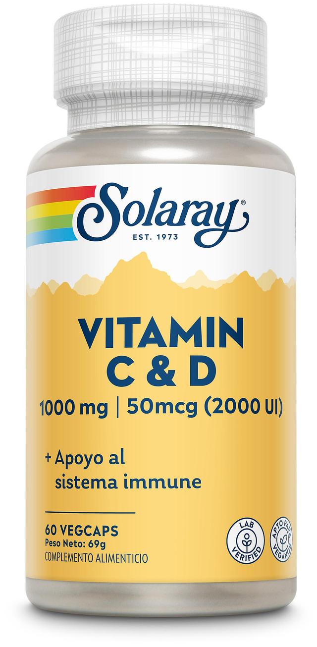 Solaray Vitamin C 1000 mg + D 2000 IE 60 vegetarische Kapseln on Productcaster.