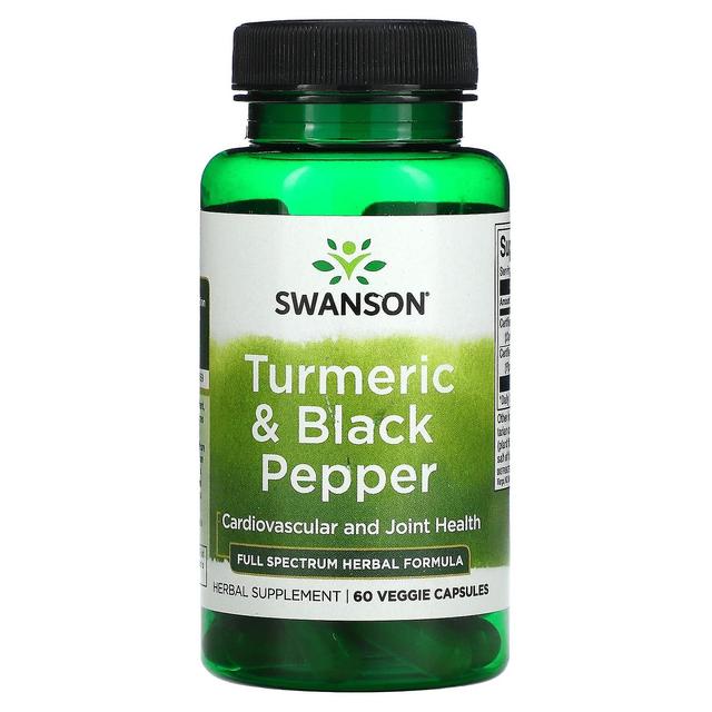 Swanson, Turmeric & Black Pepper, 60 Veggie Capsules on Productcaster.