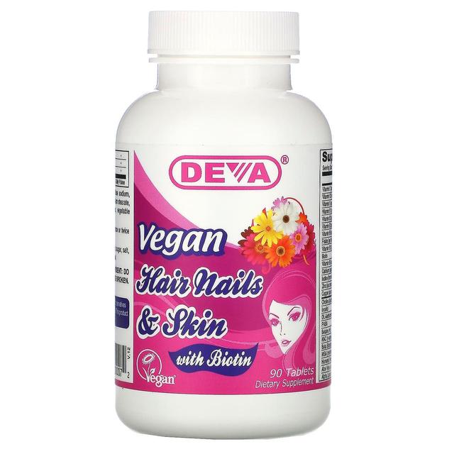 Deva, Vegan Hair Nails & Skin with Biotin, 90 Tablets on Productcaster.