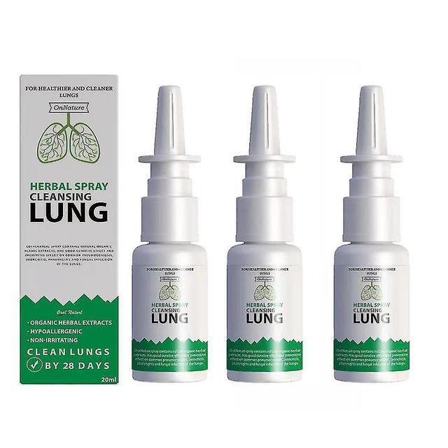 3x Lung Detox Herbal Cleanser Spray dla palaczy Wyczyść przekrwienie błony śluzowej nosa 20ml on Productcaster.