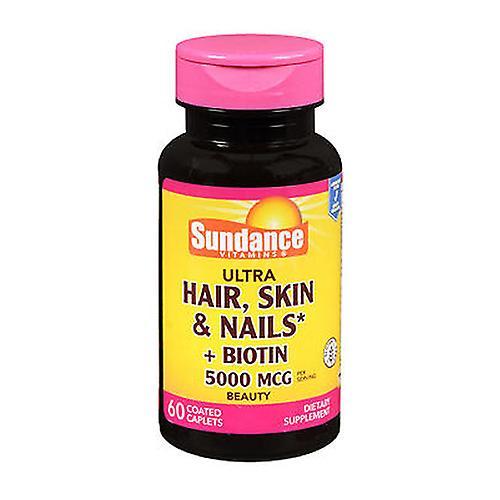 Sundance Ultra Hair - Skin & Nails + Biotin Coated Caplets, 5000 mcg, 60 Tabs (Pack of 1) on Productcaster.